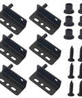 Heavy Duty Concealed Pivot Hinge Set Of 6 With Bushing For Wood Doors, Furniture, Cabinets, Drawers, Wardrobes And Showcases, Black Shaft Hinges, 3 Left And 3 Right, Durable Metal Construction with screws and bushings