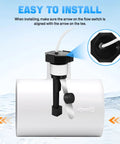 Upgraded GLX-FLO-RP Pool Flow Switch Assembly installation for Hayward Goldline Aqua Rite systems with pipe and sensor shown