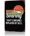 Aviation Themed Aluminum Wall Sign Dope 8x12 Inch Durable Metal Decor with glider and sunset graphic.