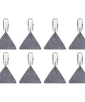 Eight Piece Marble Tablecloth Weights With Metal Clips Triangle Pendant 4.5x4.5 Cm For Outdoor Parties Picnics Garden Tables Gray Durable