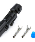 Top Notch Weather Sealed Electrical Connector One Pin Plastic Black Kit For Direct Factory Plug And Play Installation With Easy Fitment And Rigorous Testing For Total Reliability And Long Term Car Performance, black plastic connector with terminals and blue seals