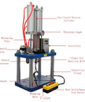 Tough As Nails Pneumatic Punch Press Machine With Crisp Digital Display Controller, showcasing components like controller and solenoid valve.