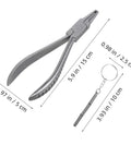 Stainless Steel Eyeglass Repair Pliers With Nose Pad Tool 2 Piece Glasses Maintenance Kit showing dimensions