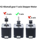 Front view: three FYSETC Y-axis NEMA 17 stepper motors for K1 Max, black bodies with silver top plates