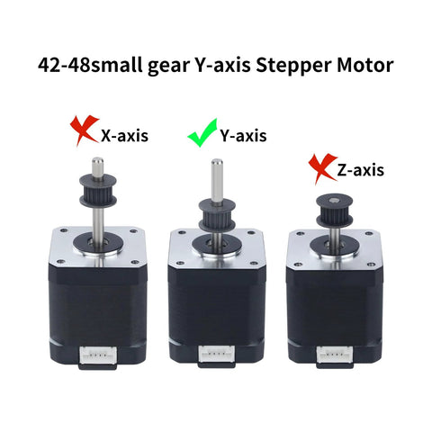 Front view: three FYSETC Y-axis NEMA 17 stepper motors for K1 Max, black bodies with silver top plates