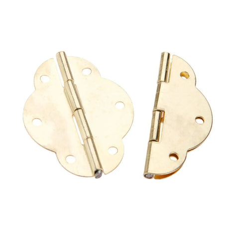 Antique Bronze Hinge Set For Small Cabinets And Boxes Gold Tone Wooden Box Hinge 46 By 35mm 4 Pack, close-up hardware detail