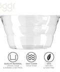 Acrylic Oval Party Tub With Handles For Chilling Drinks Indoor Outdoor Bar Use Crystal Clear Beverage Cooler Ice Tub For Wine Beer And Soda Easy Carrying Drink Station side view