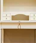 Old School Vintage Rope Cabinet Pull Handle Gold Tone for Small Drawers and Doors on white cabinet desk