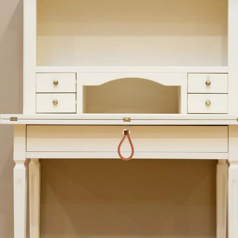 Old School Vintage Rope Cabinet Pull Handle Gold Tone for Small Drawers and Doors on white cabinet desk