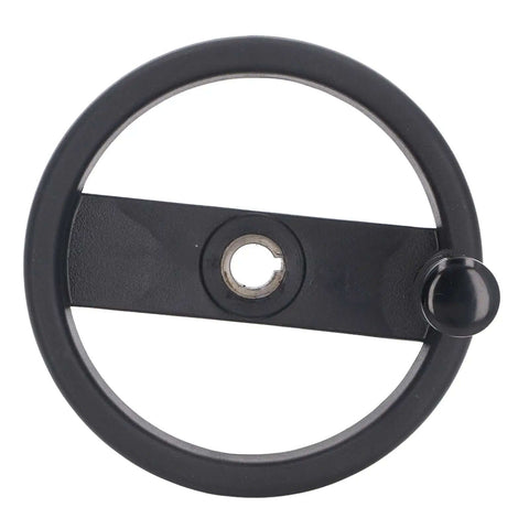 16mm Center Hole Hand Wheel With Revolving Handle For Lathe Milling Machine And Grinder, 160mm Outer Diameter Two Spoke Plastic Wheel