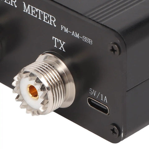 DIY Digital Power Standing Meter with built-in rechargeable battery showing TX connector and 5V/1A port