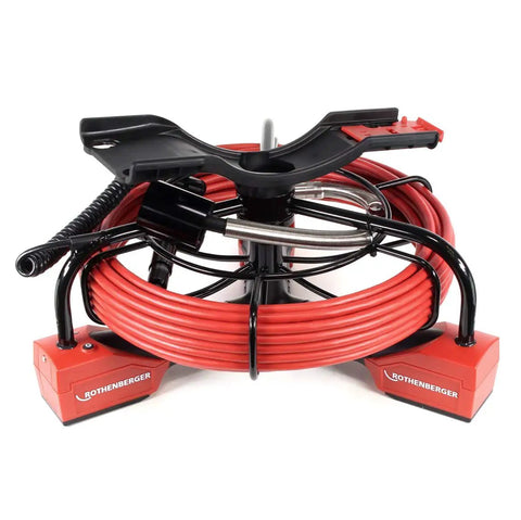 Top Shelf Pipe Inspection Camera Cable Reel Module With Flexible Waterproof Camera Head for nailing clogs. 50ft coil of red wire.