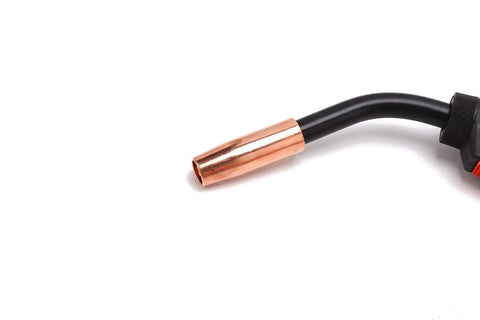 Heavy Duty 15 Foot 100 Amp MIG Welding Gun Stinger Replacement For Lincoln Magnum 100L K5305 with copper tip, close-up view