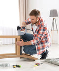 Man using 4 In 1 Electric Staple And Brad Nailer Gun, 120V Power Hand Stapler for woodworking, lightweight ergonomic design