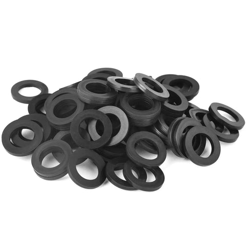 40 Piece Garden Hose Washer Set With Durable Silicone O Rings And Abrasion Resistant Gasket Washers For Leakproof No Drip Connections On Standard Three Quarter Inch Hose Fittings, black silicone washers
