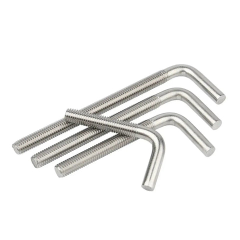 Premium Stainless Steel Right Angle Anchors Set M4 To M12 L Shaped And 7 Shaped Bolts For Uniform Load Distribution Quick Install 304 A2 Grade Hardware Includes M8x60mm Two Pieces, 3 bolts