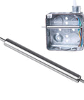 Heavy Duty Stainless Steel Wire Pulling Roller For Electrical Wiring, 4 Inch Box Compatibility, showing roller and wiring box