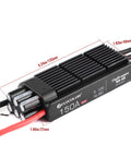 Lite-32 150A HV Opto RC ESC For Airplanes And Helis, Brushless Speed Controller With 5-12S Support, dimensions marked in red