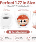 Kickstart Your Craft Hustle With This Dope Twelve Pack Clear Button Maker Kit Featuring 1.77 Inch Acrylic Photo Badges And Strong Pins For Total Vibe Custom Name Tags And Zero Hassle DIY Stuff You Actually Love Making Daily - Clear acrylic button with pin back design.