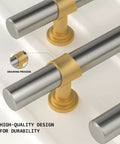 Detailed view of 20 Pack 5 Inch Two Tone Brushed Nickel And Gold Cabinet Pulls Silver Cabinet Handles