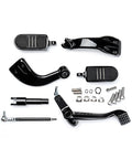 Harley Sportster Mid Control Kit With Peg Levers And Linkage Hardware Complete Mounting Set For 2004 2013 XL Models 1200C 1200R 1200L 1200N 1200X And 883 883L 883R Direct Bolt On Installation For Easy Fit And Secure Ride, black steel parts and hardware