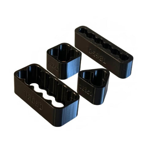 Top Rated Effortless Welding Clamp Fixture Set For Battery Pack Spot Crafting with black plastic holders for secure cell positioning.