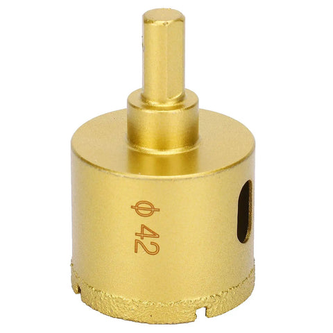 Check Out This Hella Cool 5 Piece 42mm Gemstone Hole Saw Kit With Golden Drill Cutters For Marble Glass And Ceramics To Make Precise Cuts Like A Pro