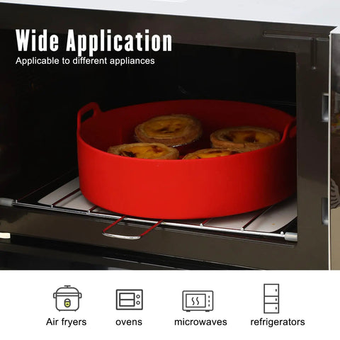 Air Fryer Silicone Liners Set For 5 Qt And Up Game-Changing Nonstick Food Grade Silicone Basket Liners With Split Strip in oven