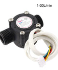 G1/2 Hall Effect Water Flow Sensor Switch Flowmeter DC 5V 1-30 L/min Black YF-S201 with nylon body and stainless steel shaft