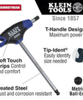 Ball End T Handle Hex Key Set, 8-Piece Metric Allen Wrenches, 2 to 10 mm, 6-Inch Blades, Soft Grip Ergonomic Handles, Stand Included