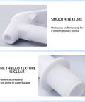 Close-up of Universal Water Spigot for 5 Gallon Buckets and Barrels, BPA Free Food Grade Plastic Faucet, showcasing smooth and thread texture.