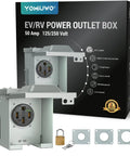 Heavy Duty Nema 14-50 EV Charger Outlet With Waterproof Box Kit 50 Amp Hella Weather Resistant with locking mechanism.