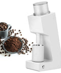 Top Shelf Electric Burr Coffee Grinder Featuring Infinite Speed Controls For Spot On Espresso Drip French Press And Cold Brew Prep Built Like A Tank With Smooth Silent Operation You Really Will Love with coffee beans and ground coffee.