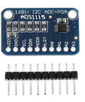 Four Channel 16 Bit I2C ADC Module With Programmable Gain Amplifier for Microcontrollers, high precision analog front end board