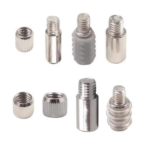 Close-up of metal pegs from 20 Piece Shelf Pins And Bracket Set For Cabinets Wardrobes And Furniture Iron Metal Pegs With Easy Installation