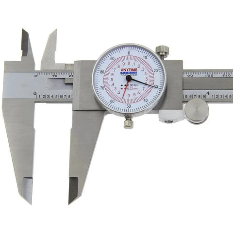 Durable 12 Inch 300 Mm Dial Caliper Stainless Steel Dual Reading Scale With Inch And Metric Hands Black And Red