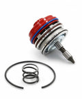 Heavy Duty Automotive Actuator Assembly Built Tough As Nails Aluminum Alloy Gearbox Upgrade Shop Verified For Mechanics And Raw Drivetrain Abuse Conditions, featuring red and silver actuator with springs.