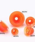 Dope VB Series Polyurethane Vacuum Suction Cups For Industrial Pneumatic Manipulators in 20mm to 50mm sizes, orange pads.