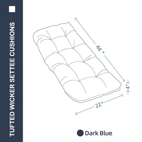 Outdoor Bench Cushion Tufted 44x22x4 Inch Loveseat Pad For Patio Furniture Garden Wicker Chair Porch Swing Indoor Outdoor Use