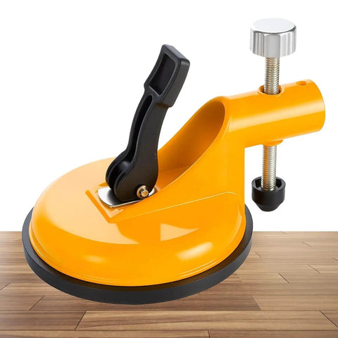 Close-up view of Leveling Tool For Granite And Marble Countertops And Floor Tiles With Suction Cup Clamps Gap Fixer on wood surface