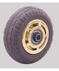 Top Shelf Heavy Duty Caster Wheels 100 Pack M12 Thread Stem pneumatic rubber wheel with a gold rim for furniture and industrial use.