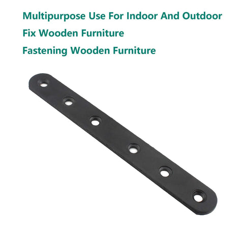 4 Pack Flat Mending Plate For Wood Ulifestar Black Iron Flat Straight Brace Brackets Metal Repair Fixing Wood Brace Joining Plates