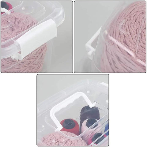 Clear Plastic Storage Boxes With Secure Latches And Slick Handles Sweet Setup For Home Organization And Clutter Free Spaces Six Pack Container Set For Bedroom Kitchen Living Room Or Office Real Deal Solution