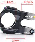 31.8mm Bike Stem 35mm Short 0 Degree Handlebar Stem For MTB BMX Road Bikes Universal Fit Aluminum Black