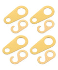 8 Piece Weight Driven Clock Chain Hook Set For Antique Grandfather Floor Clocks, golden metal connectors, top view