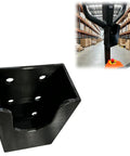 Heavy Duty Scanner Storage Stand Compatible With NobleLift PTE33N Powered Pallet Jack, black plastic holder design.