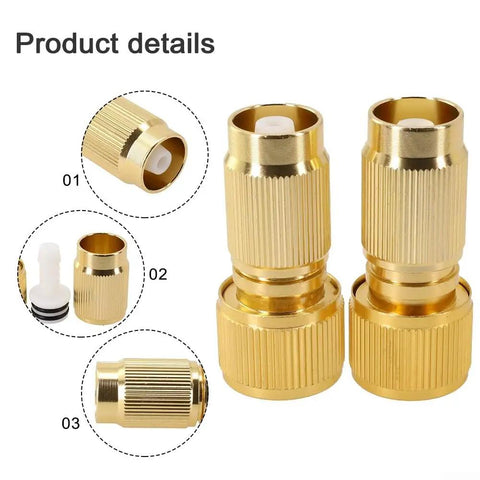 Heavy Duty Brass Quick Coupling Connectors For Garden Misting And Car Wash Expandable Water Hose Repair Kit With Durable Adapter Fittings, brass couplers