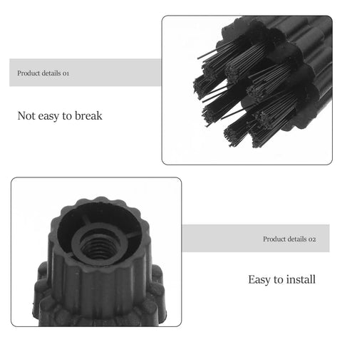 Close-up of 6 Piece Steam Cleaner Brush Heads Replacement, showing durable nylon bristles and easy installation design.