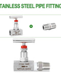 stainless steel needle valve 3/8 NPT for pipe fittings