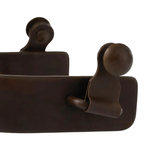 Close-up of Antiqued Finish All Purpose Men's Spur With 2 Inch Shank and 8 Point Rowel